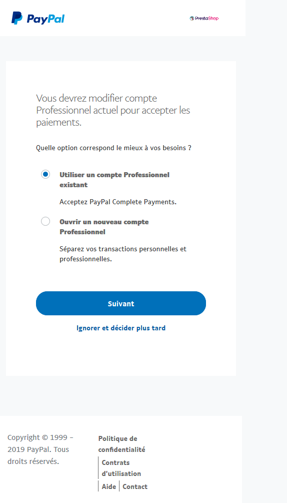 lier-compte-professionnel-paypal-prestashop-checkout