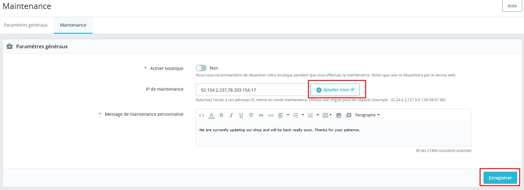 ajout-ip-maintenance-prestashop